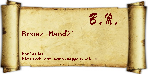 Brosz Manó névjegykártya